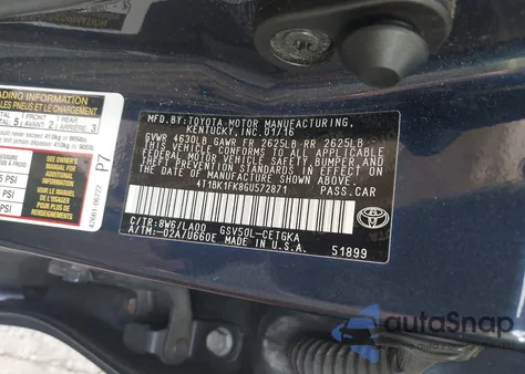 2016 Toyota Camry Xse/Xle z USA, uszkodzony, nr VIN 4T1BK1FK8GU572871